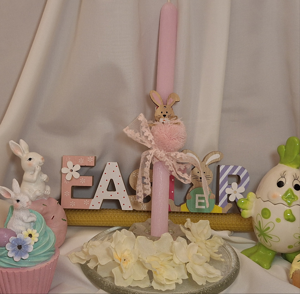 Λαμπαδα κουφετι με λαγουδακι