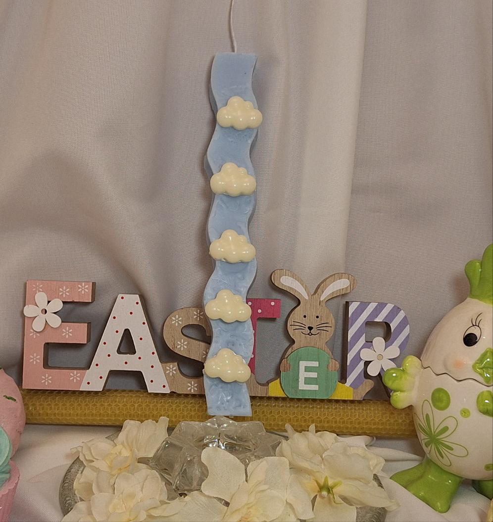 Λαμπαδα συννεφακια με άρωμα βαμβακι.