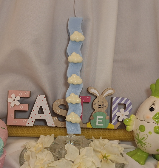 Λαμπαδα συννεφακια με άρωμα βαμβακι.